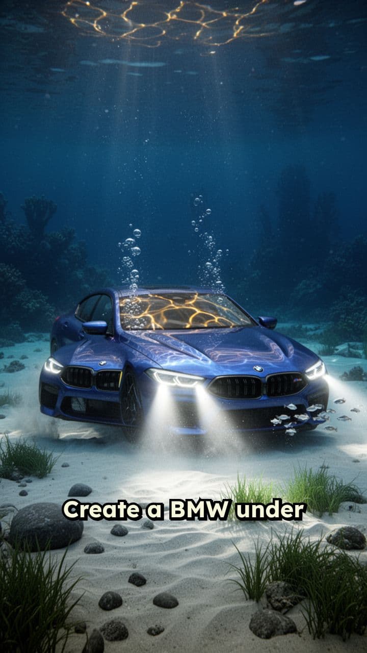 Illuminated BMW Underwater