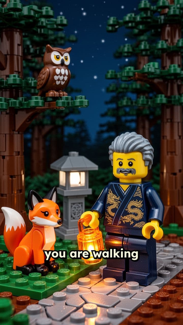 Forest Walk Among Animals at Night