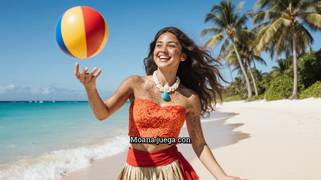 Moana y su pelota en el día
