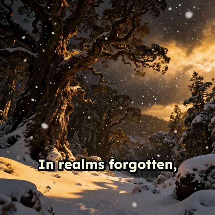 Surreal Snowy Forest: 80s VHS Dream