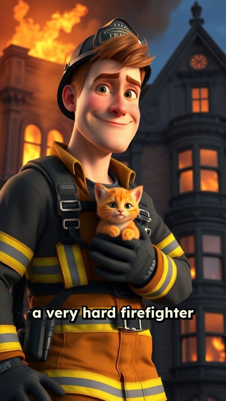 Firefighter Rescues Cat From Blaze