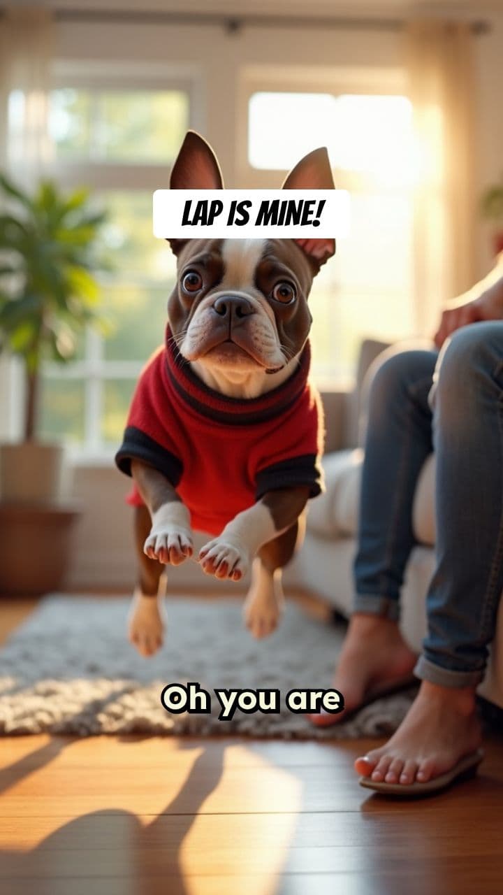 The Clingy Boston Terrier