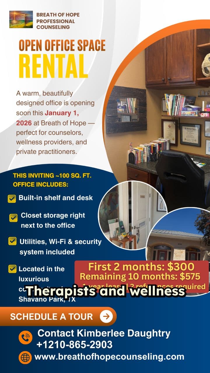 Office Space Available for Therapists