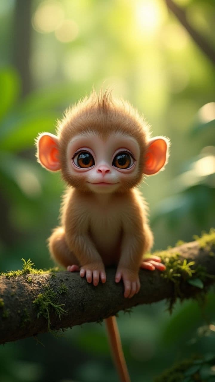 Baby Monkey's Leafy Playtime