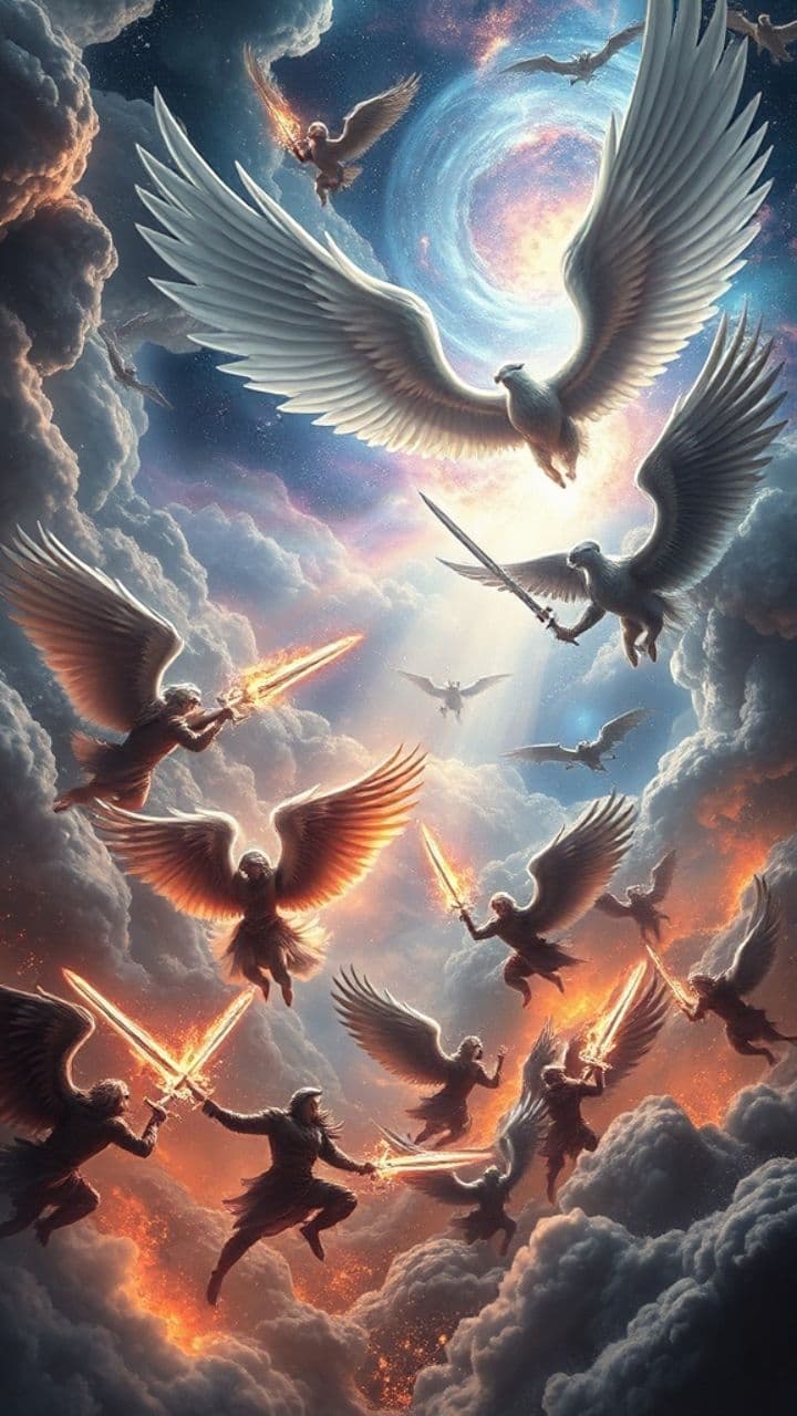 Guerra Celestial y Creación del Hombre