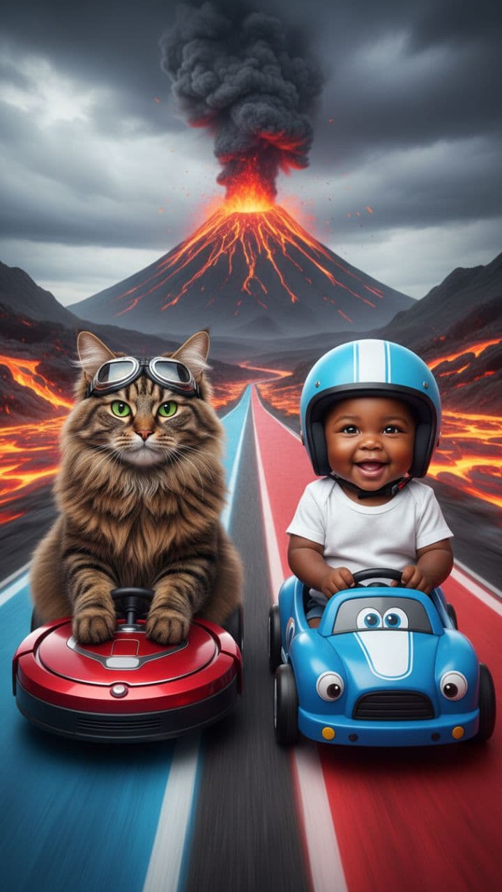 Baby vs. Cat Grand Prix