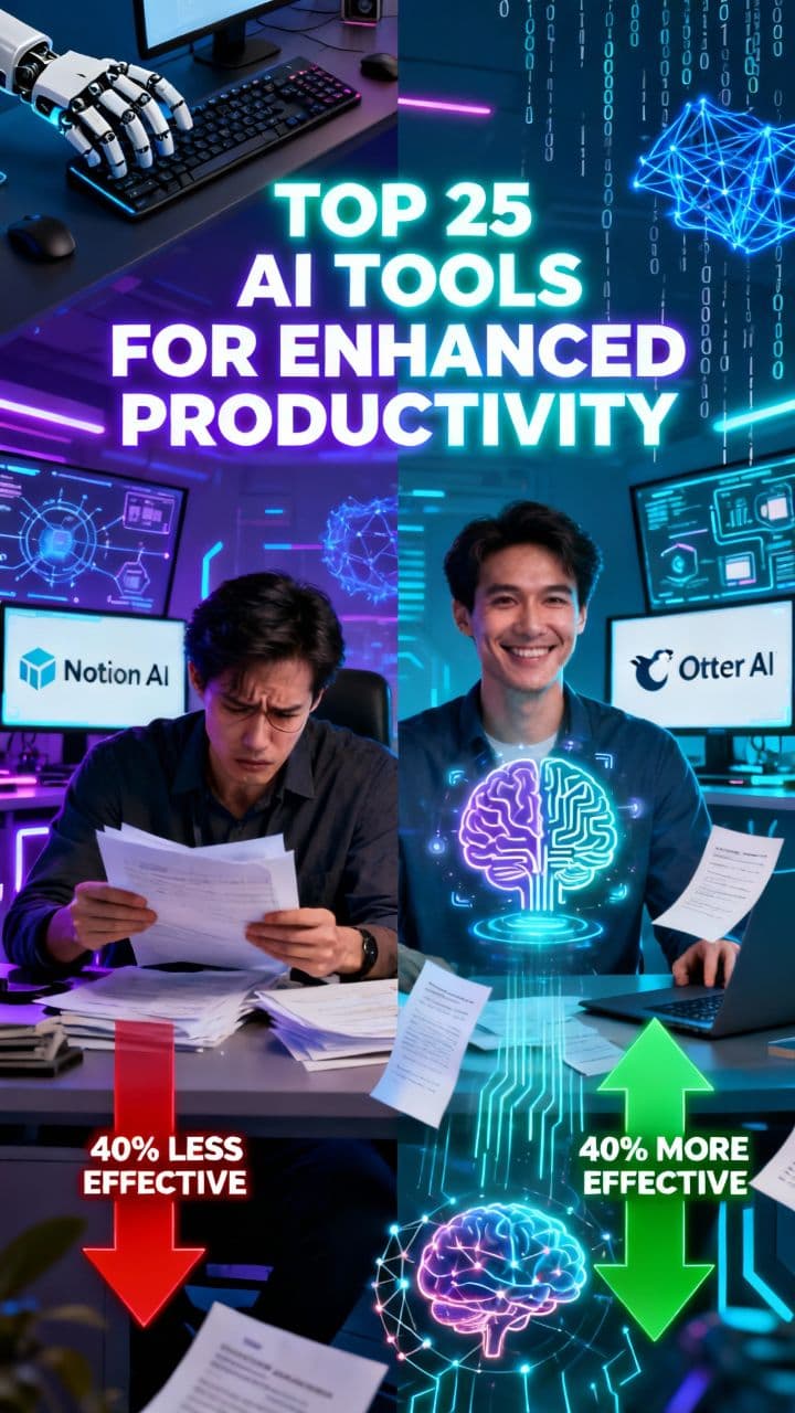Top 25 AI Tools for Enhanced Productivity