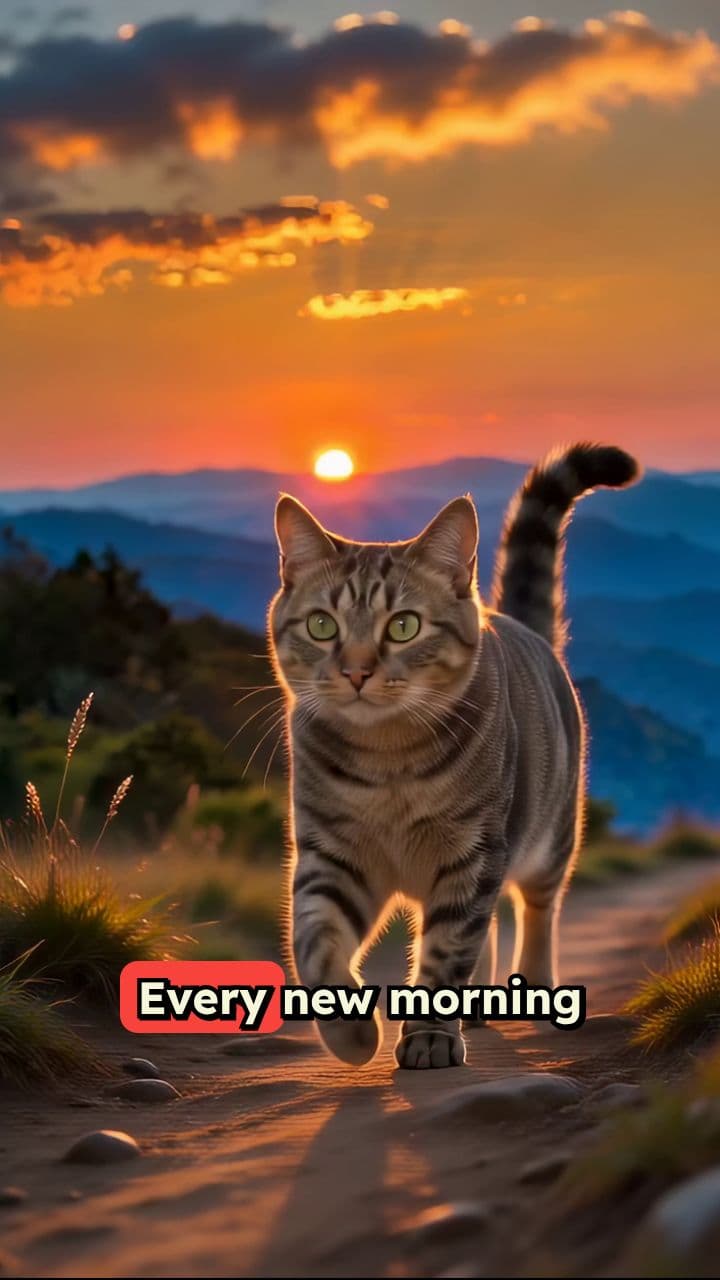 Morning Grace: A Cat's Sunrise Hymn