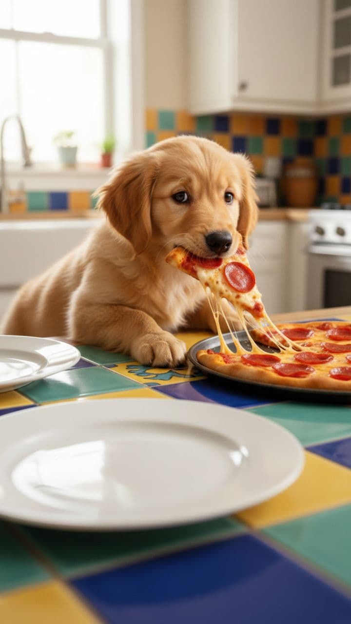Pizza Peril: A Puppy's Plight
