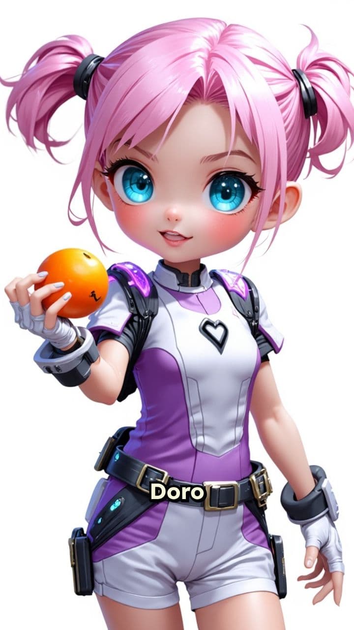 Doro Nikke with a Small Orange