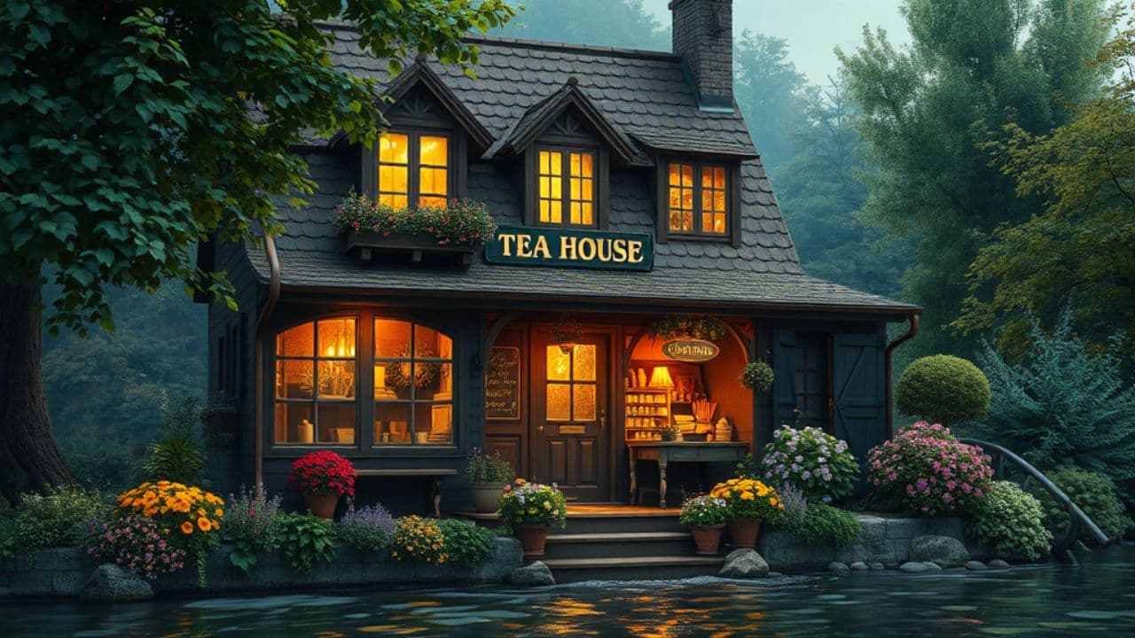 Teehaus am Fluss des Glücks