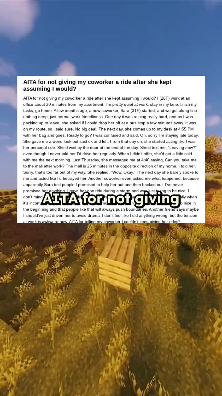 AITA for refusing to give coworker rides?