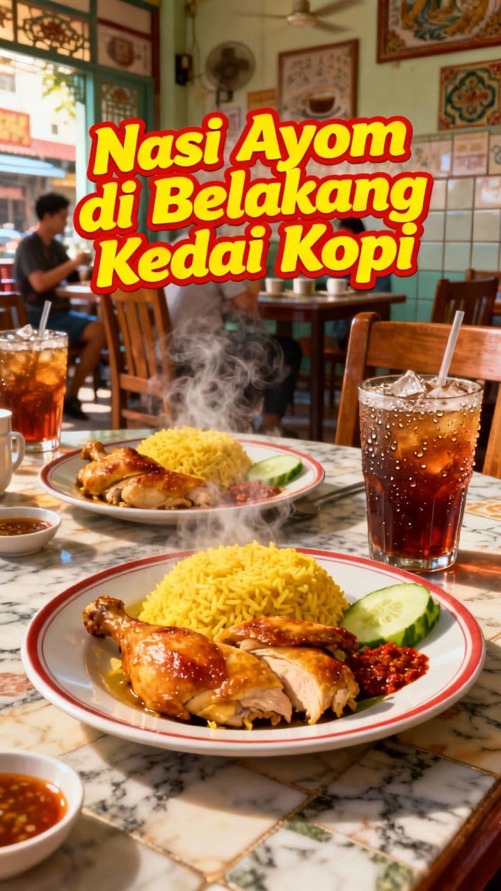 Nasi Ayam di Belakang Kedai Kopi