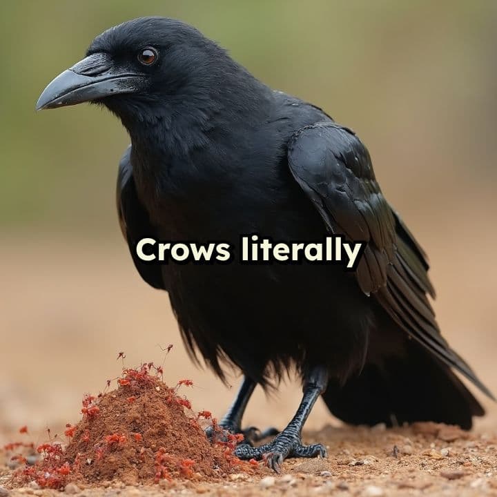 Crows' Anting: Nature's Pharmacy for Birds