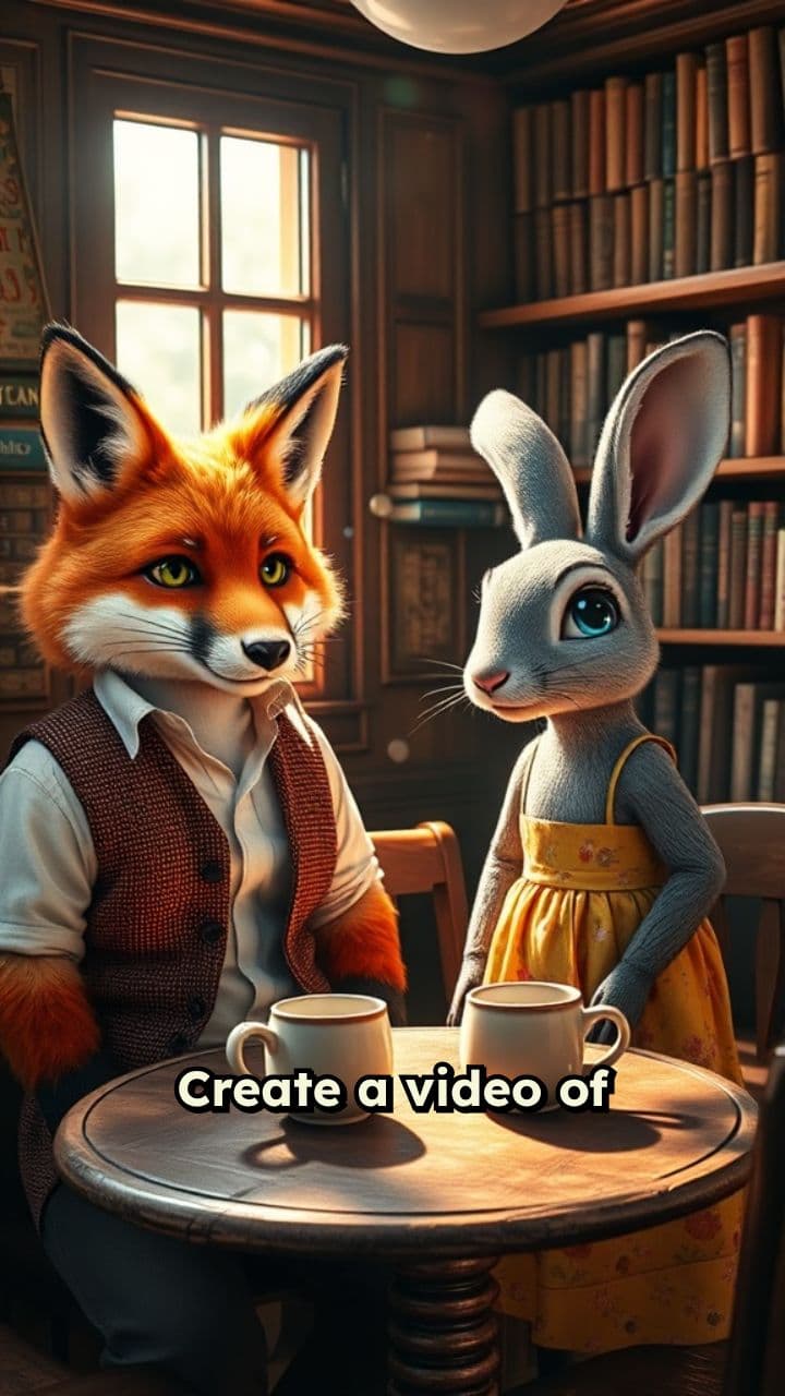 Two Cartoon Animal-Faced Characters Video