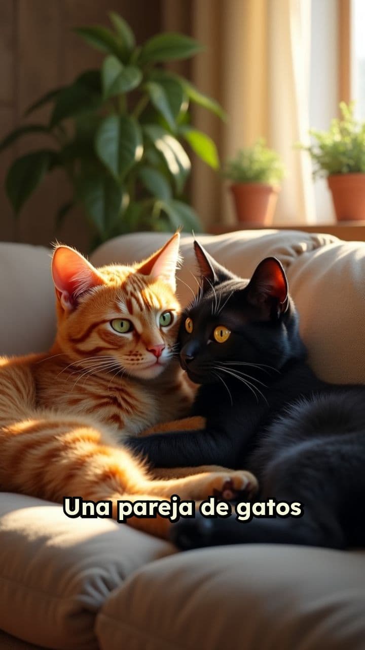 Amor entre gatos y un perro adoptado