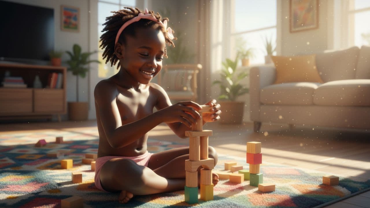 Nudist playing at home