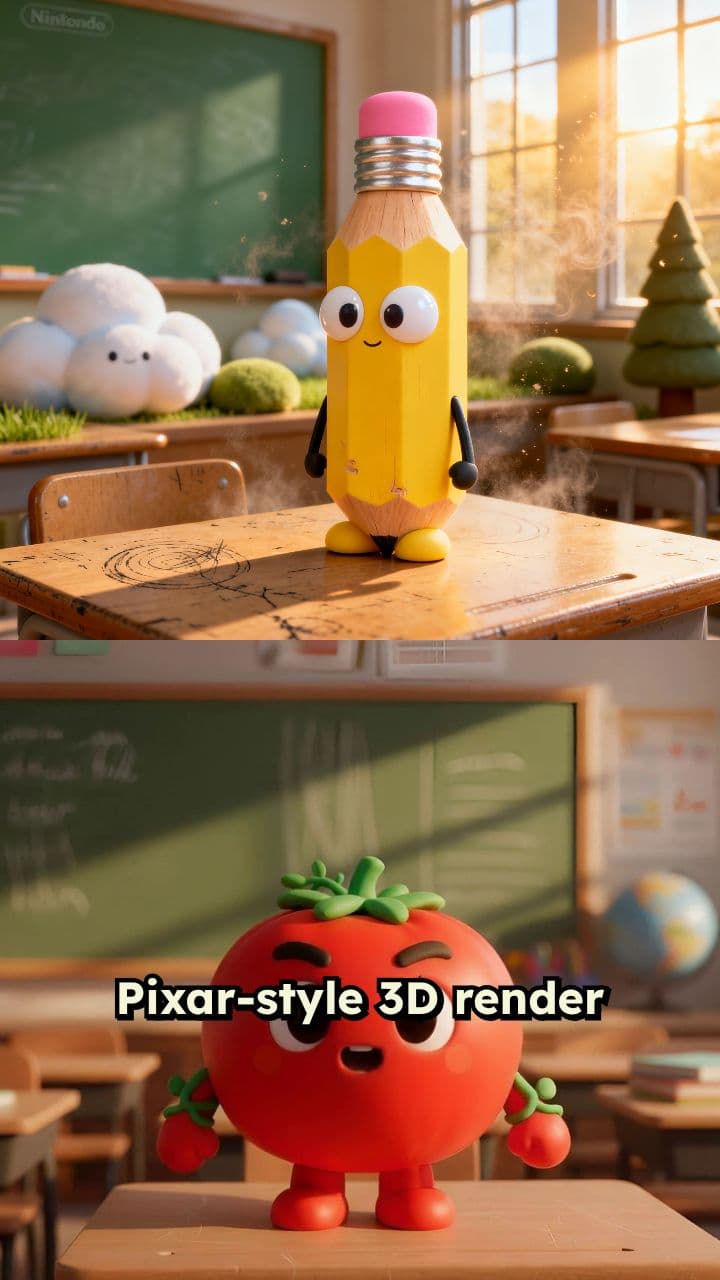 Nervous Pencil on Classroom Desk