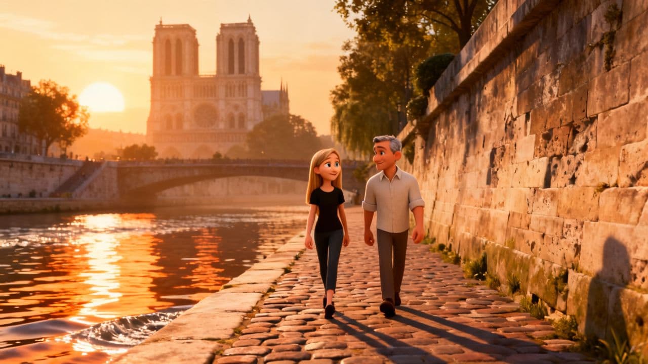 #7789 A Romantic Evening by the Seine