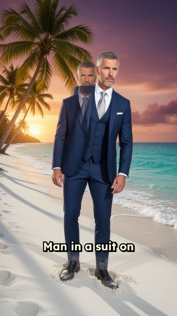 Suit on Beach Escalator