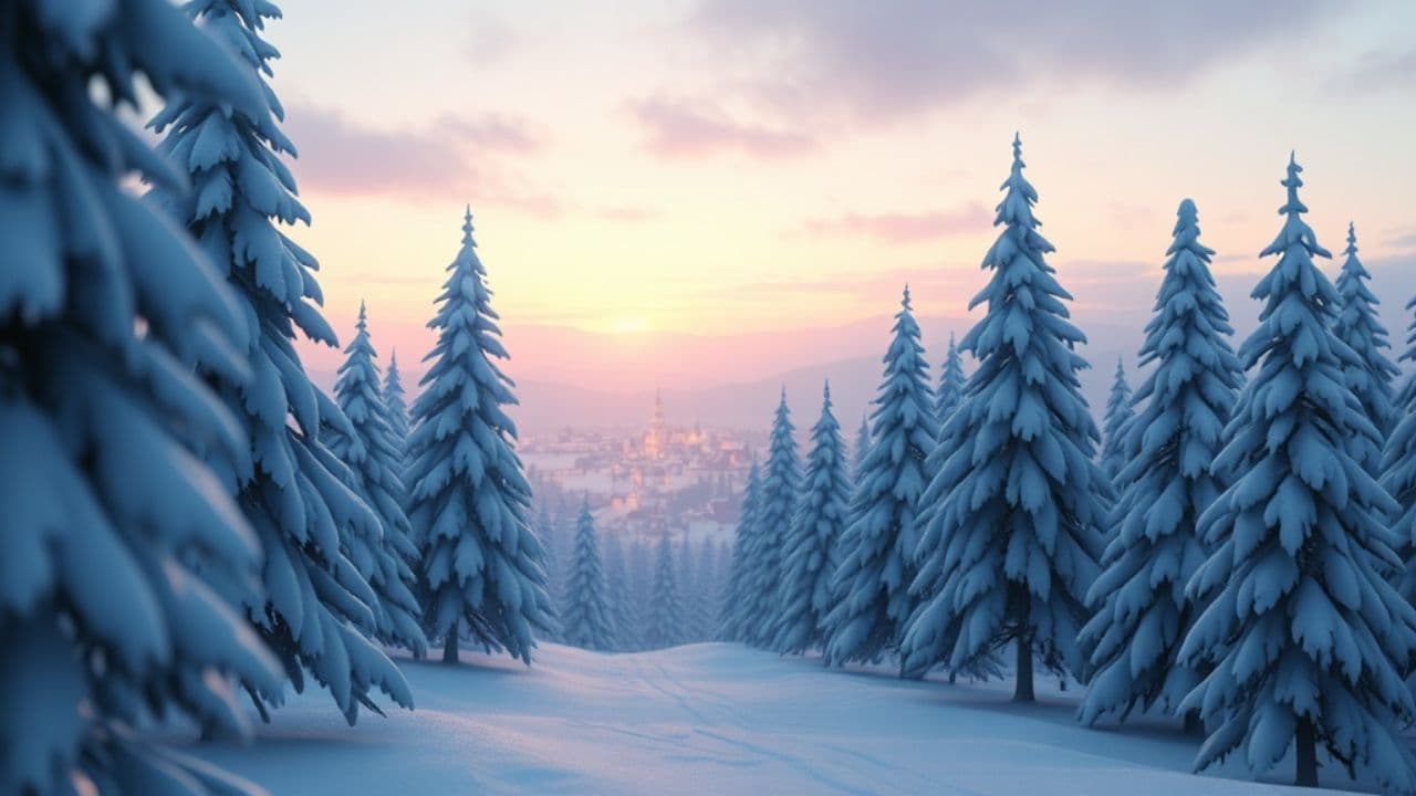 Tiny Reindeer in a Winter Wonderland