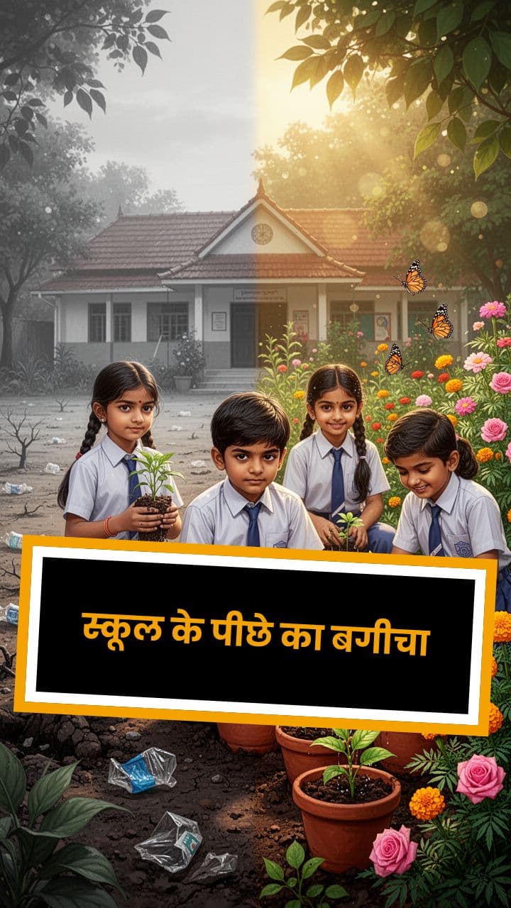स्कूल के पीछे का बगीचा