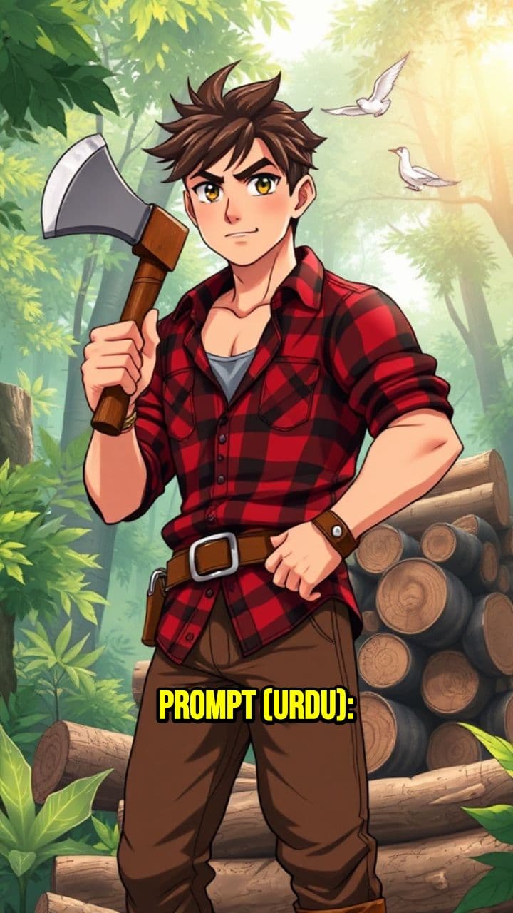 محنتی لکڑہارا اور سرسبز جنگل