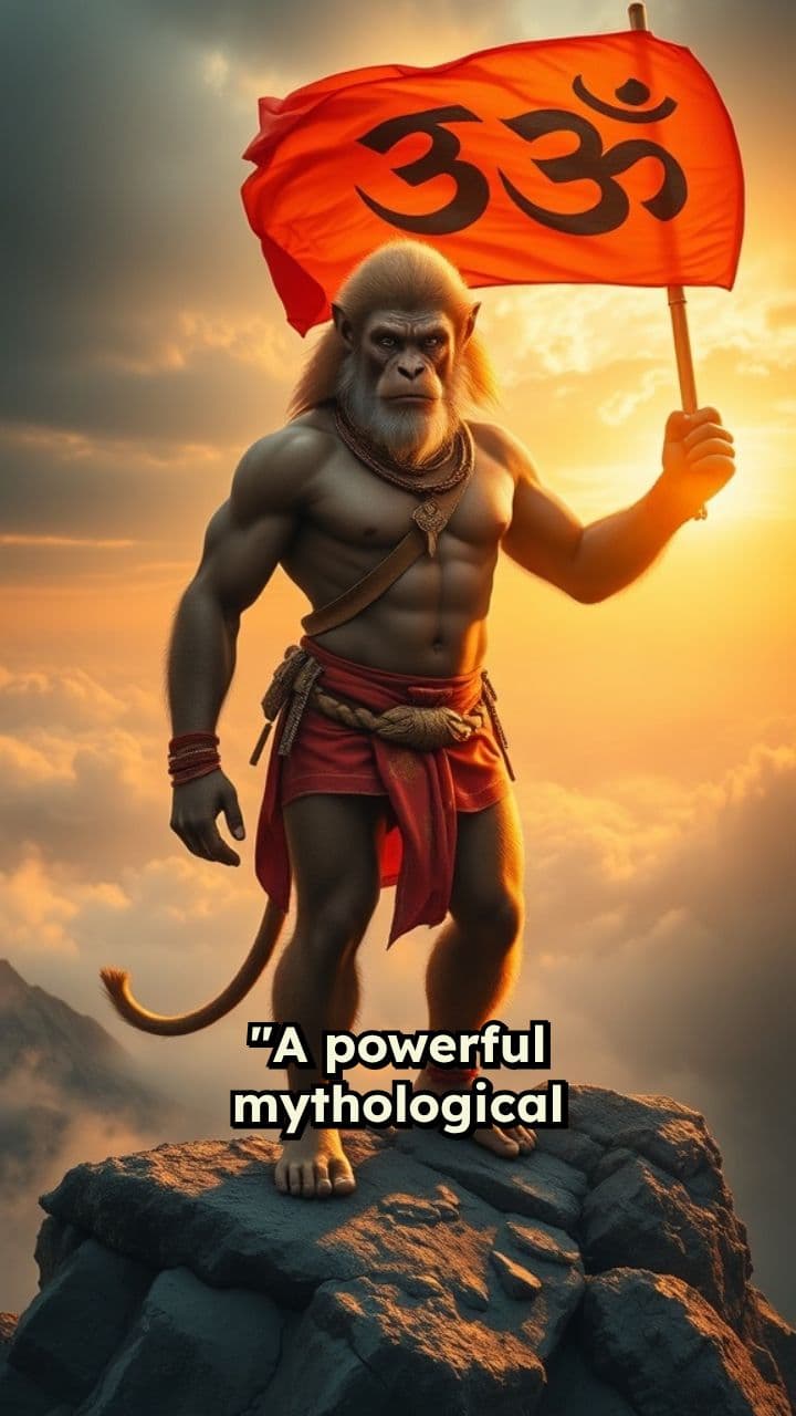 Mythical Monkey Warrior at Sunrise