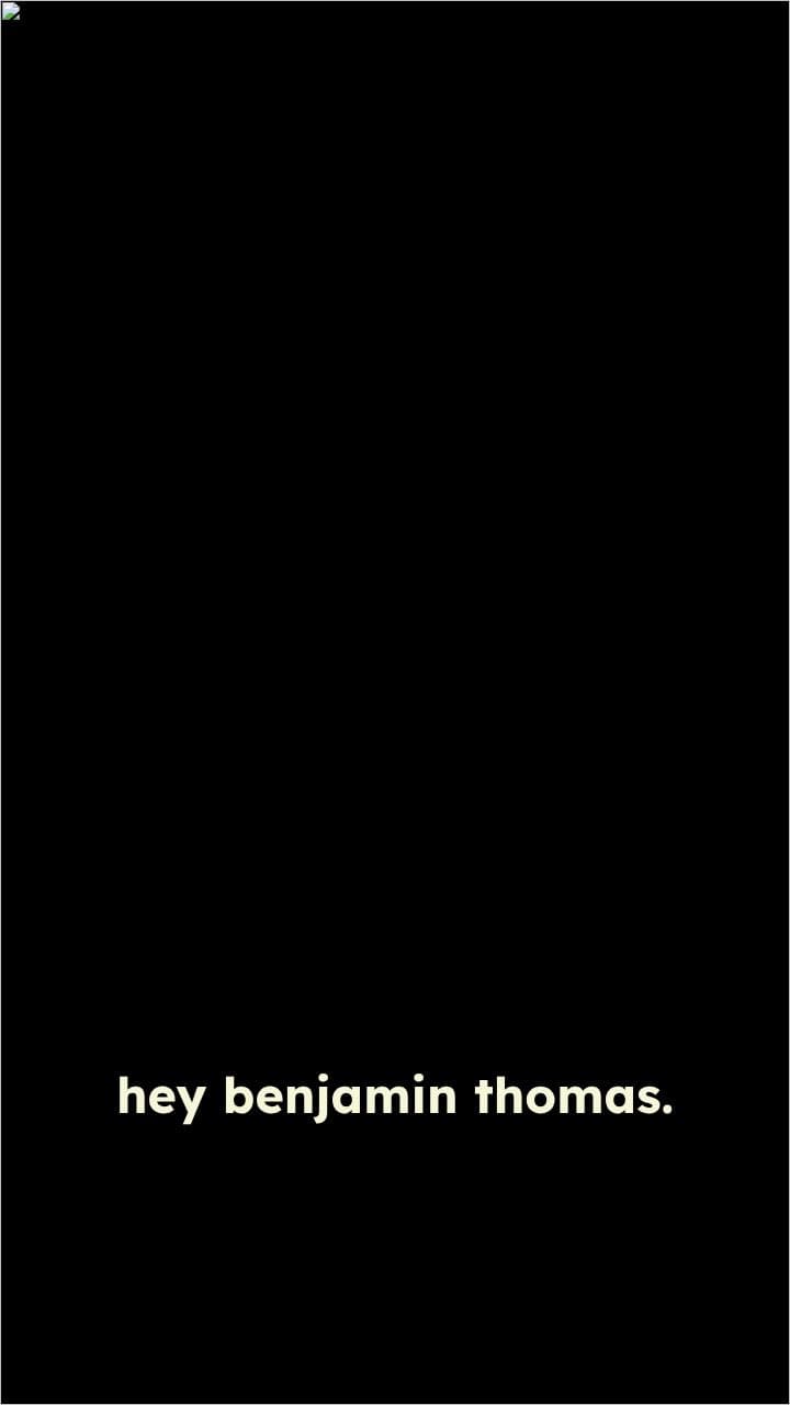 Message from Trin to Benjamin Thomas