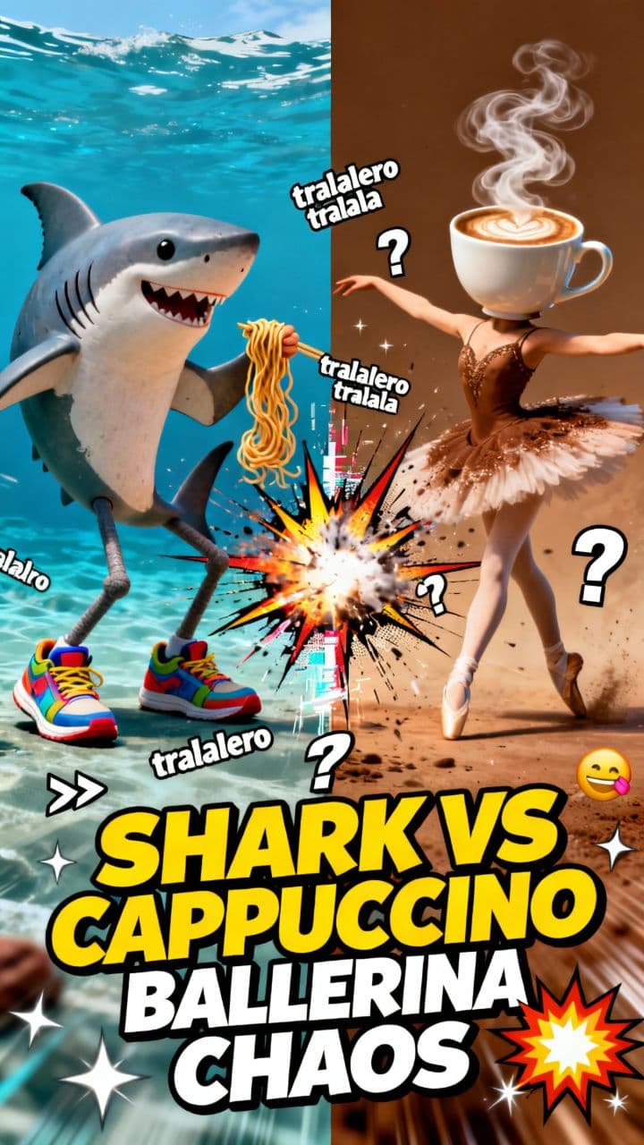 Shark vs Cappuccino Ballerina Chaos