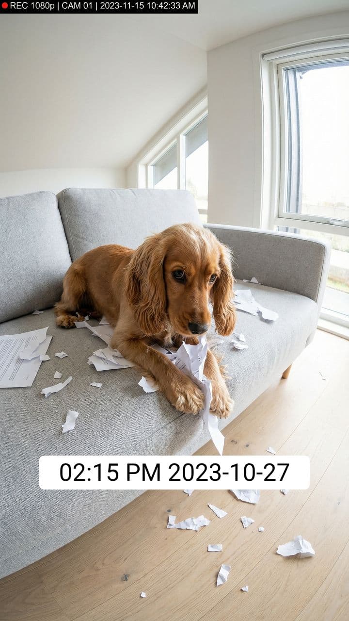 Cocker Spaniel's Paper Predicament