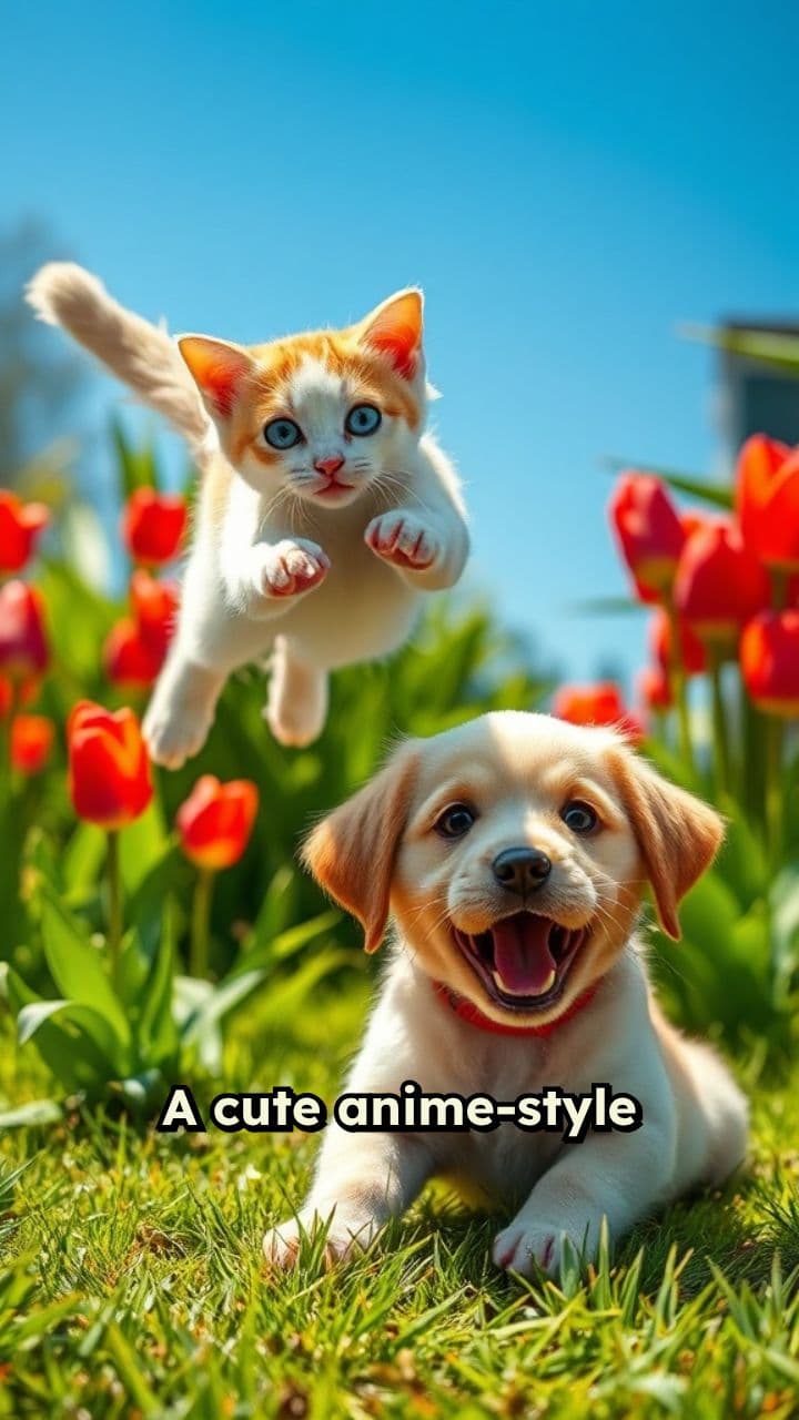 Kawaii Cat and Dog Garden Chase