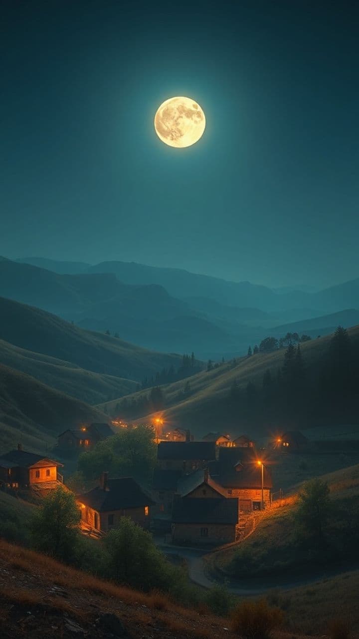 Whispers of a Moonlit Hamlet