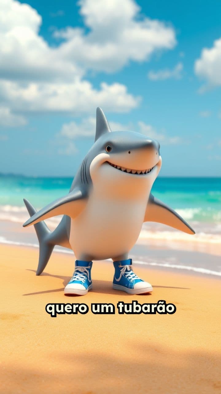 Tubarão de tênis azuis na praia