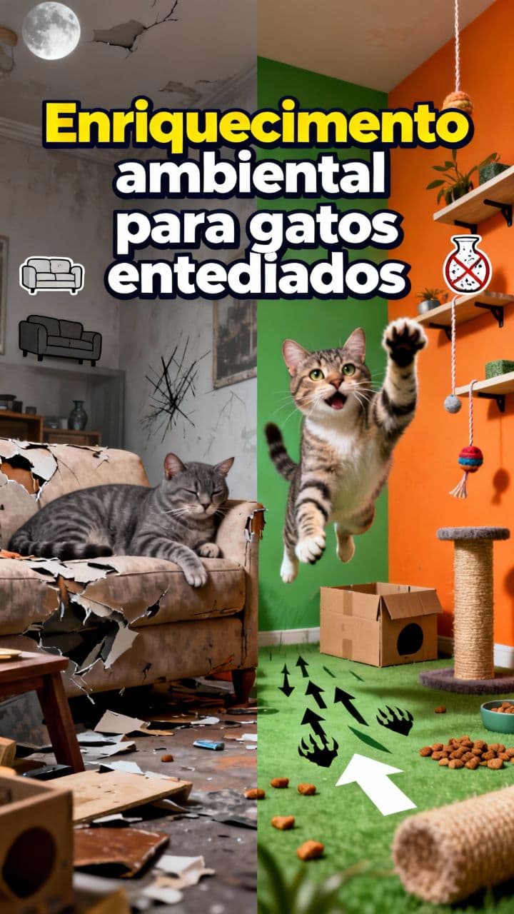 Enriquecimento ambiental para gatos entediados