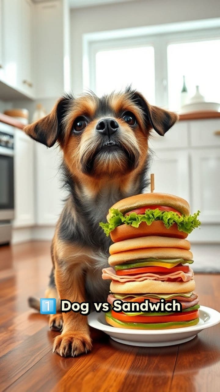 Dog vs. The Unreachable Sandwich