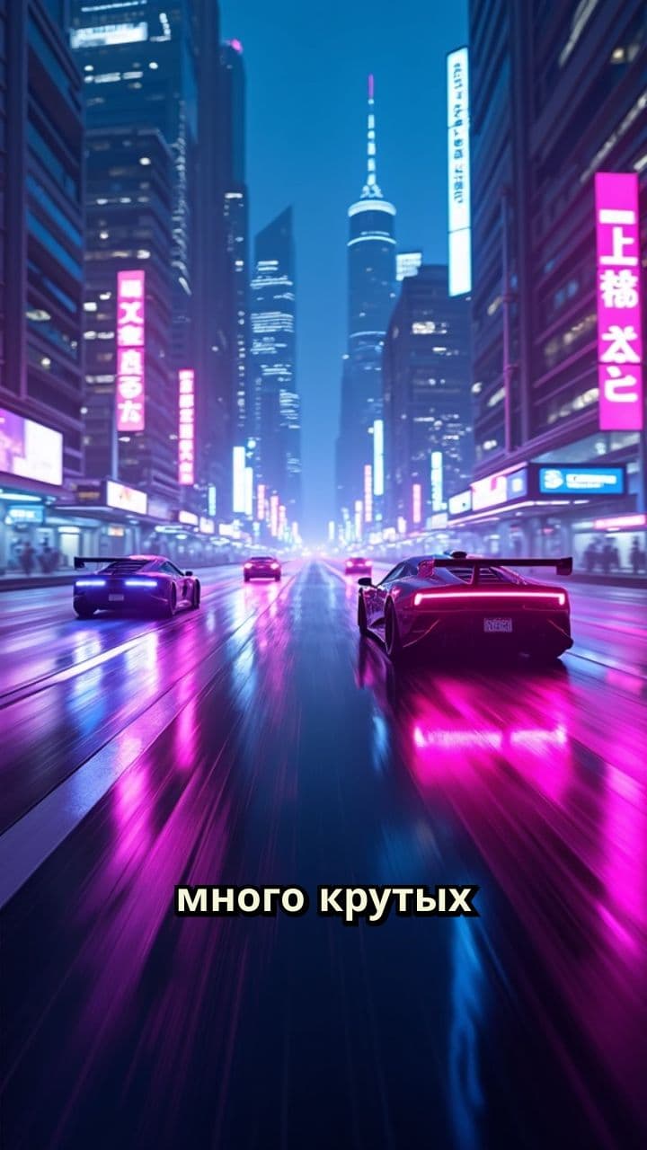 Гонка в неоне под дождем