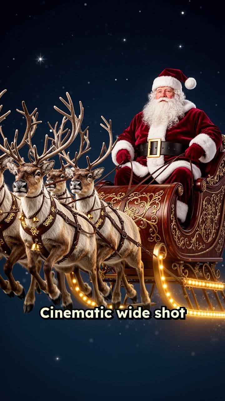 Santa’s Sleigh Over Doha Skyline