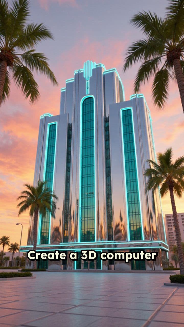 Retro Futurism Mining Farm Animation