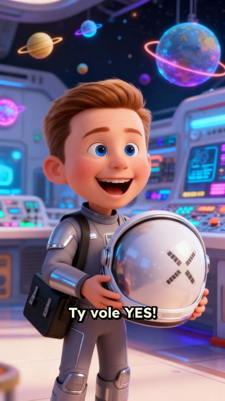 Dětská vesmírná helma a chaos