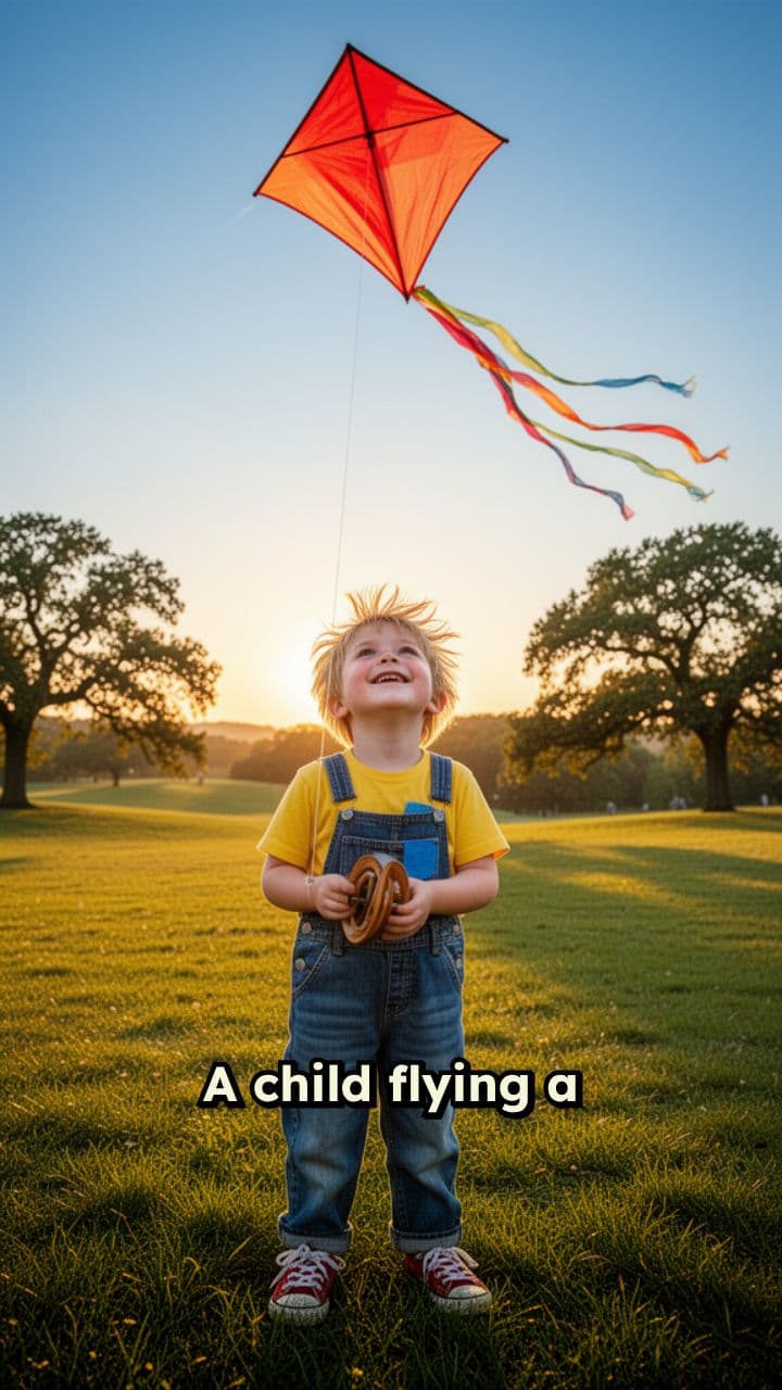Kite Flying in Golden Sunlight