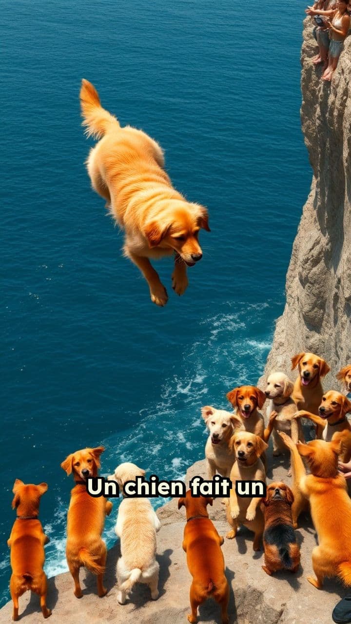 Chien audacieux réalise un saut spectaculaire