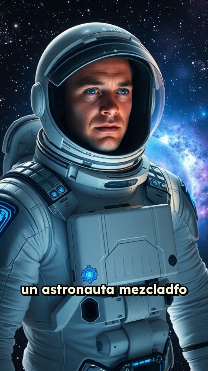 Astronauta y agujero negro en el espacio