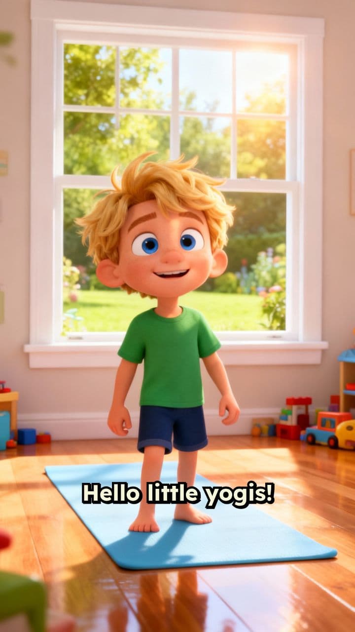 Triangle Pose for Little Yogis