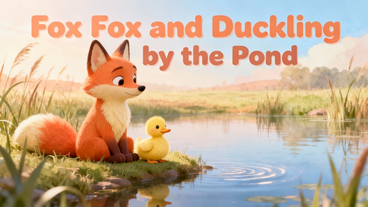 Fox and Duckling by the Pond