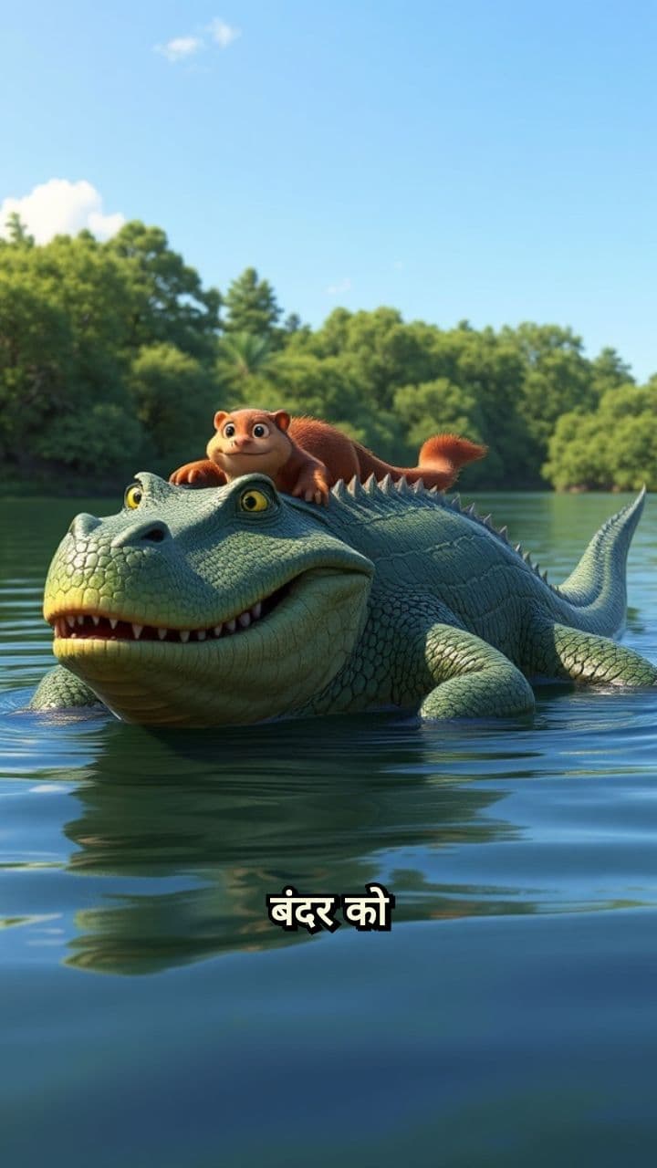 बंदर की चतुराई और मगरमच्छ की गलती