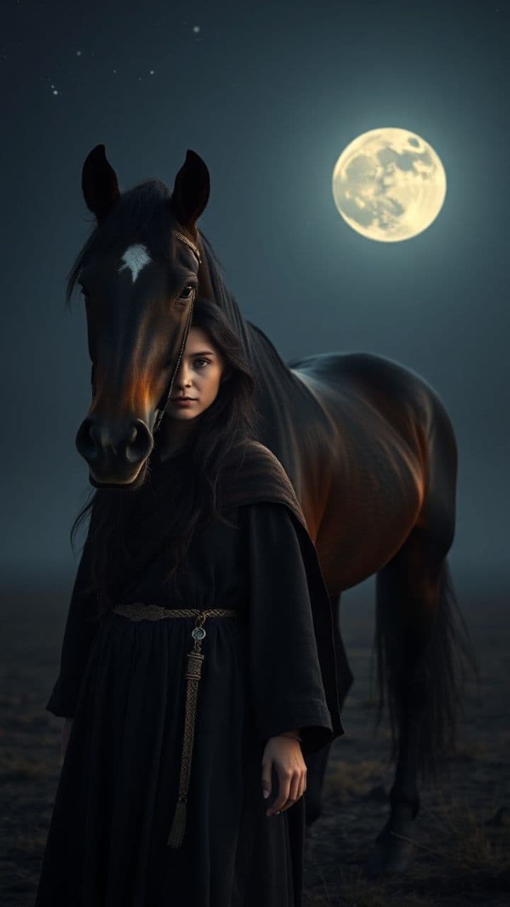 Ночь в поле с конём