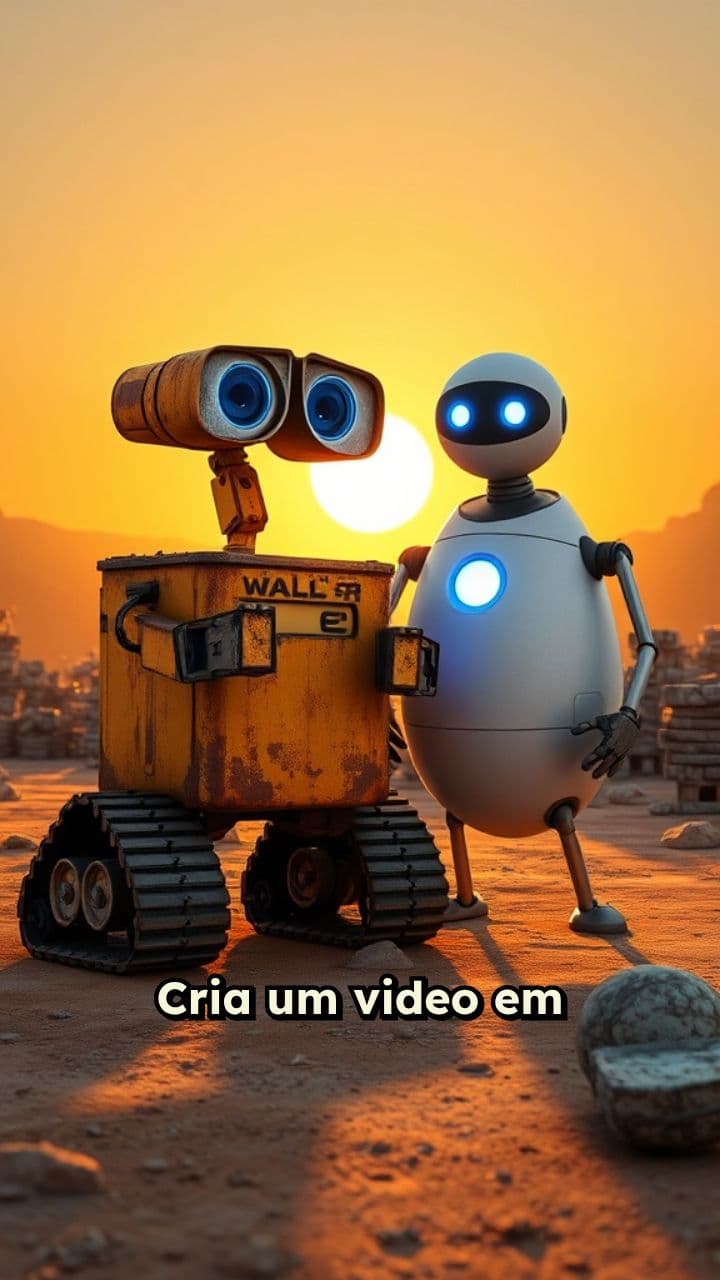 Mensagem de Natal do Wall‑E e Eva para Tiago