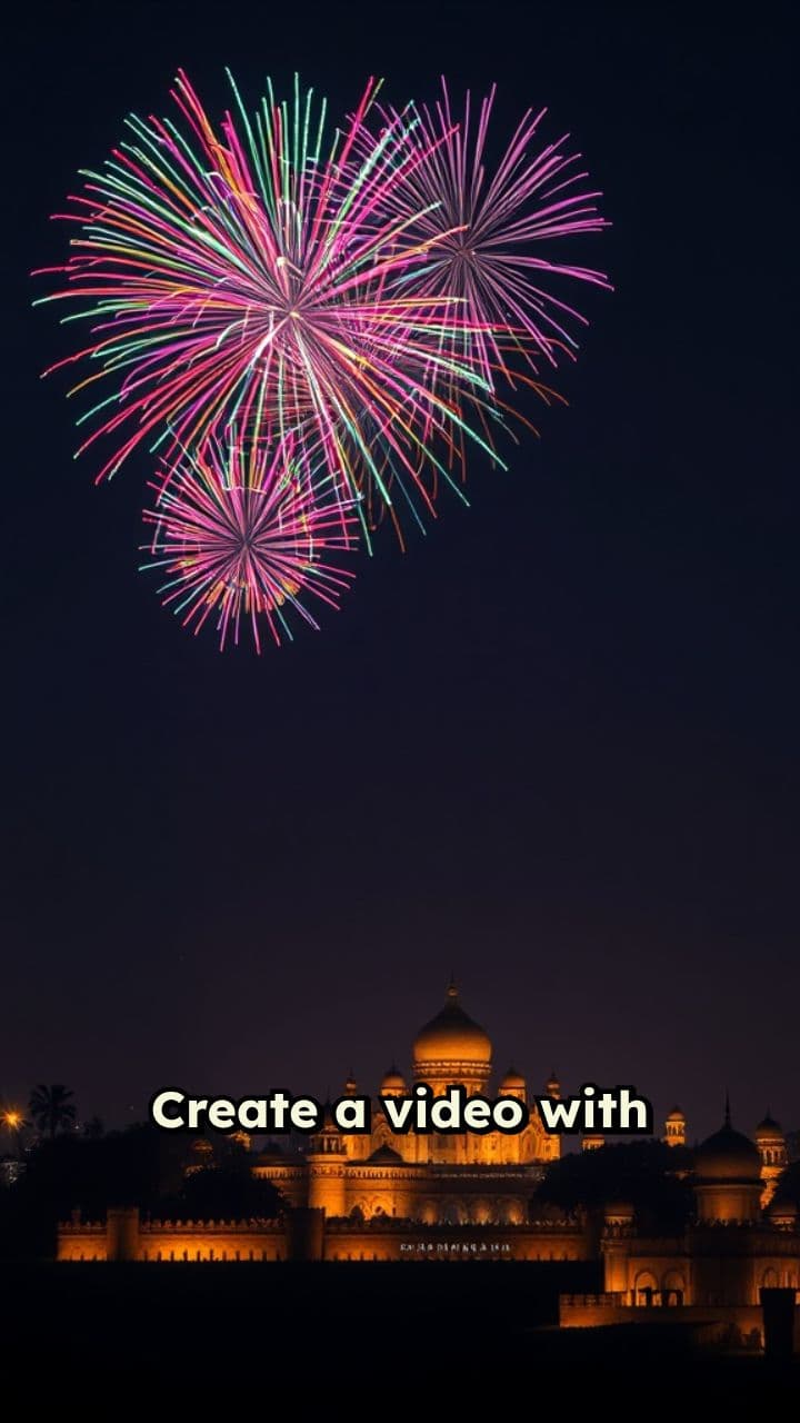 Glowing Fireworks Over Indian Kingdom