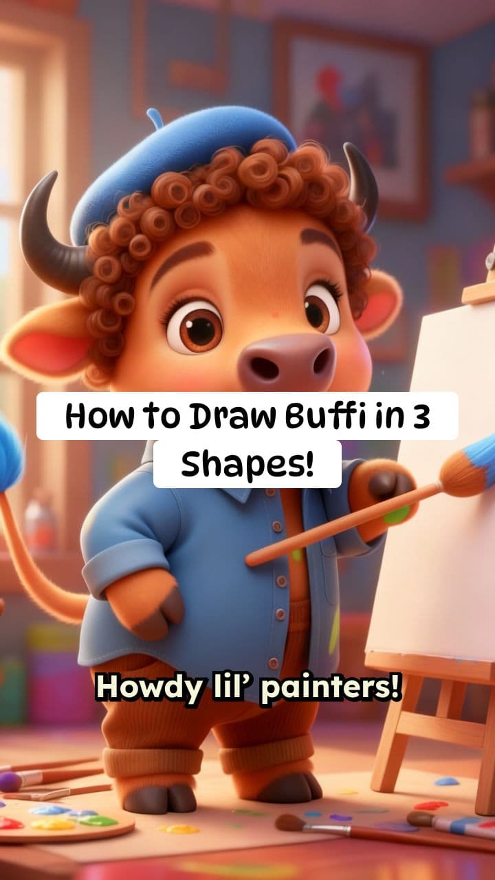 How to Draw Buffi in 3 Shapes!